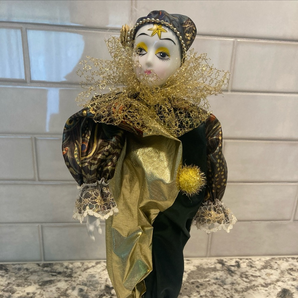 Musical Porcelain Clown Doll